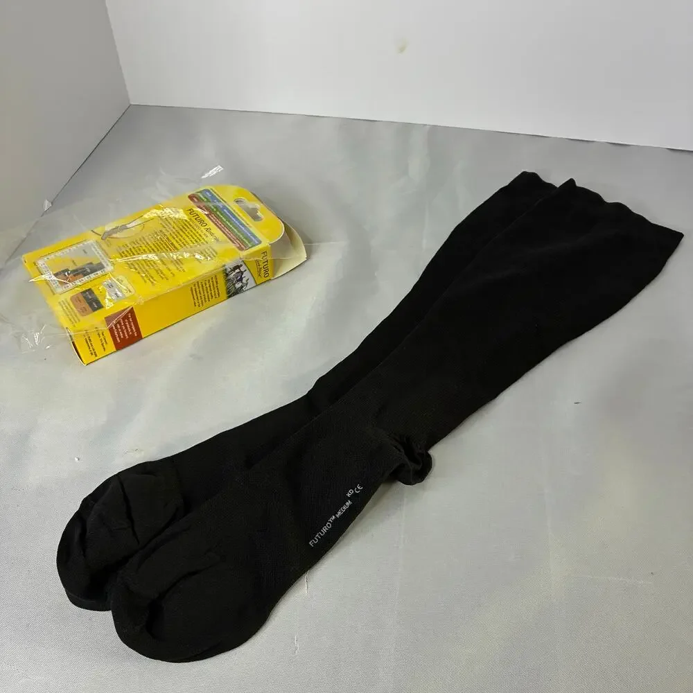 FUTURO Restoring Dress Socks for Men 71035BLEN, Medium, Black Firm Compression